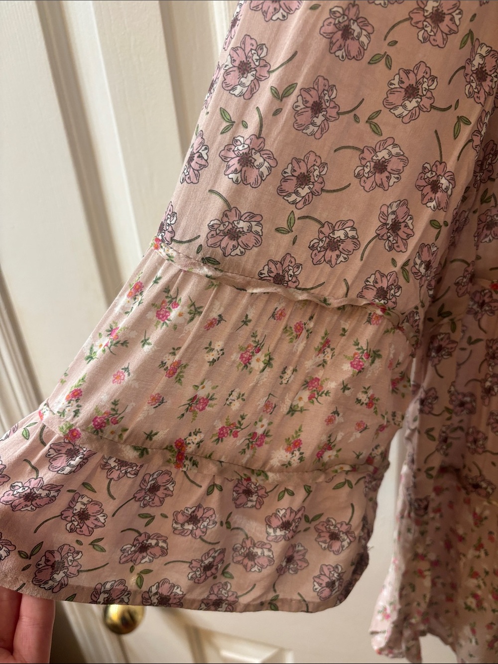 DR2 Lavender Floral Tiered Peasant Tunic - Picture 2 of 3